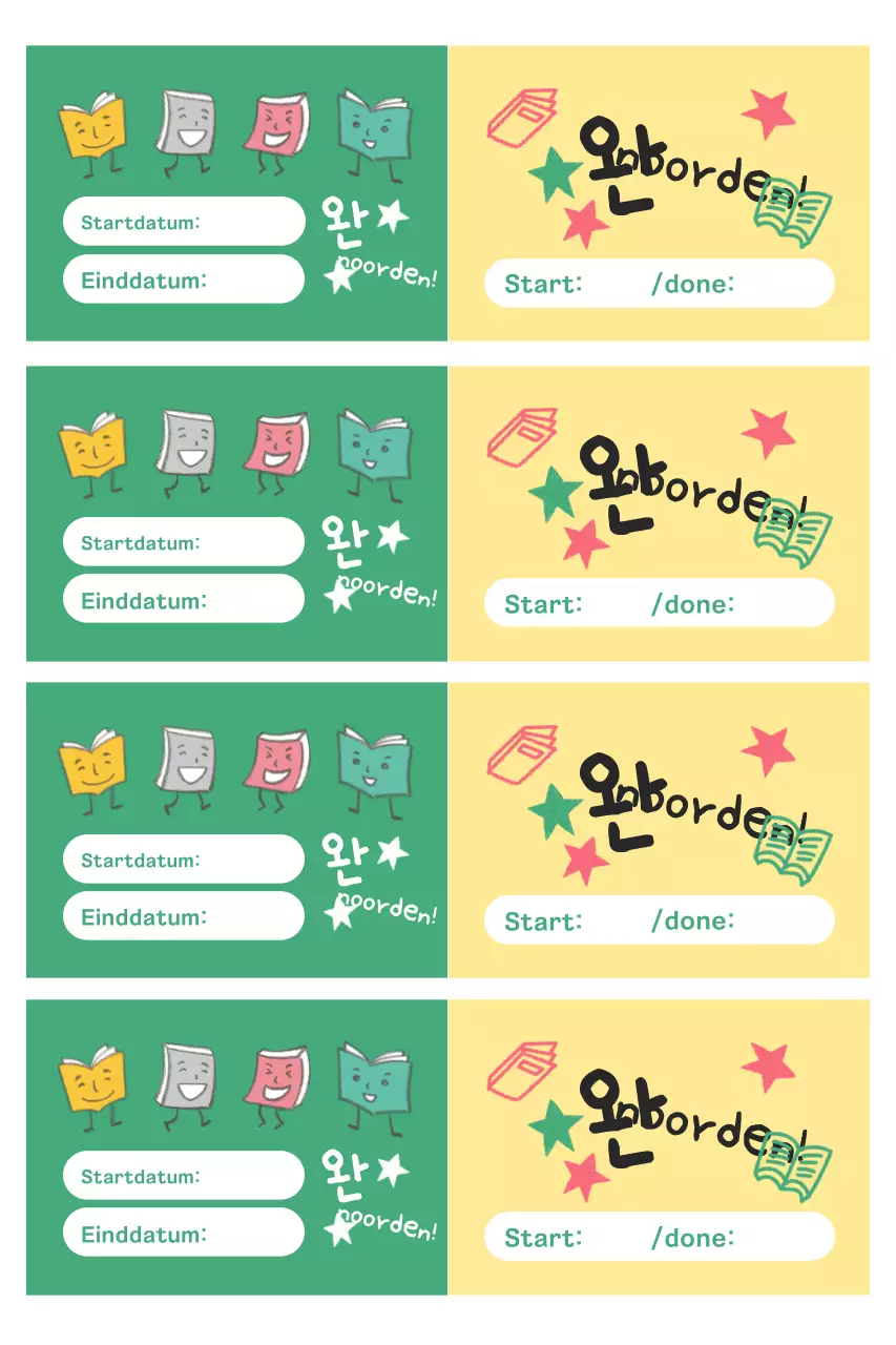 Groene schattige dagboekstickers