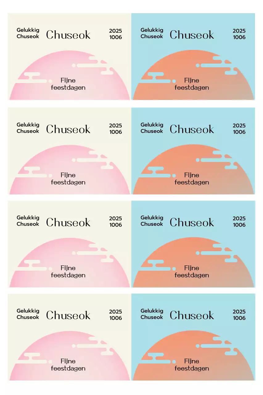 Blauwe traditionele Chuseok-ansichtkaart