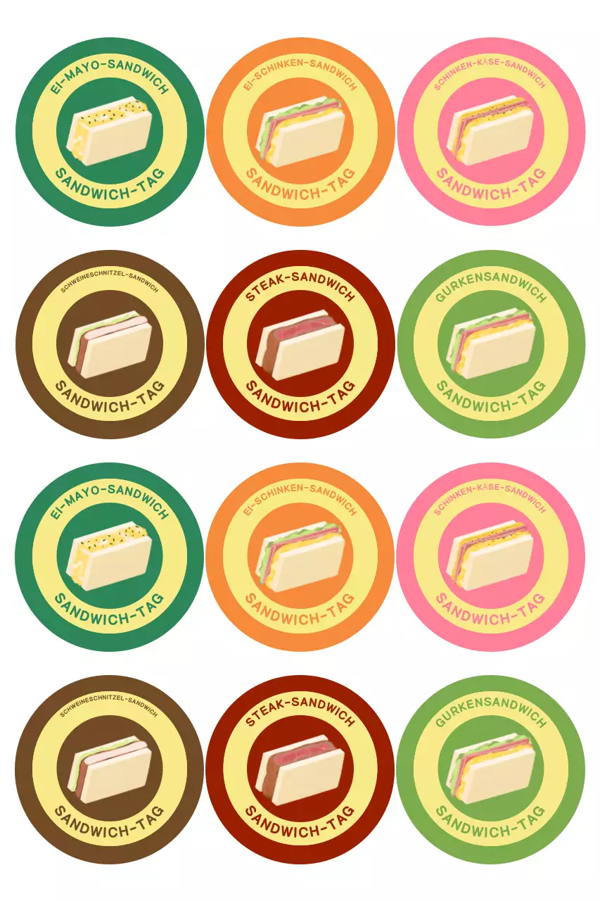 Grüne Pop-Food-Aufkleber