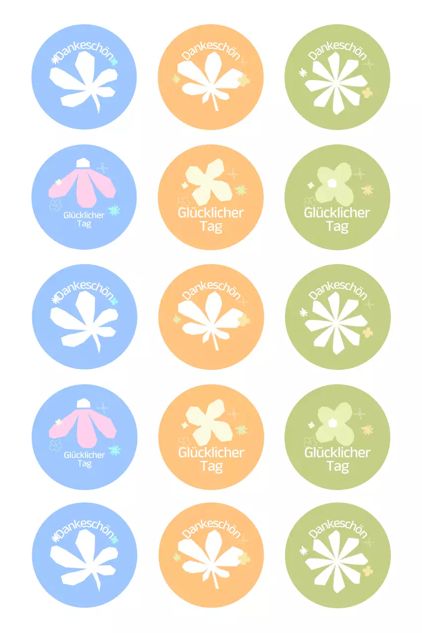 Lila und süße Dankeschön-Aufkleber