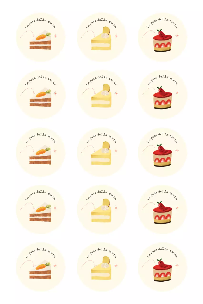 Adesivo beige per dessert carino
