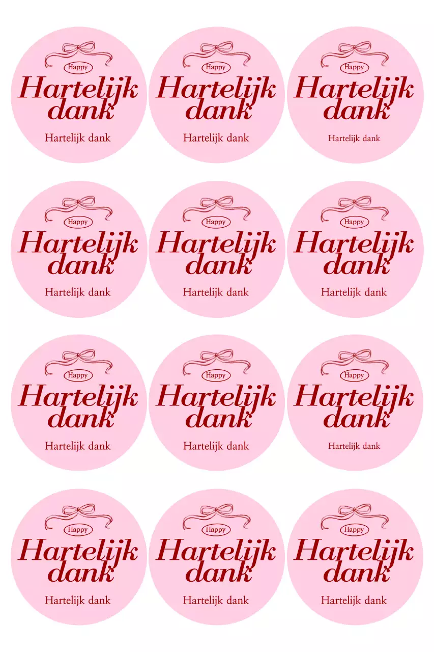 Roze eenvoudige bedanksticker