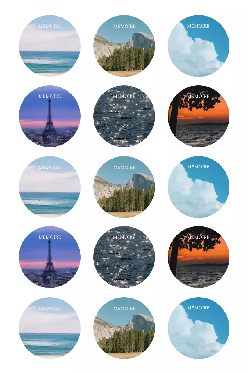 Autocollant nature simple bleu ciel