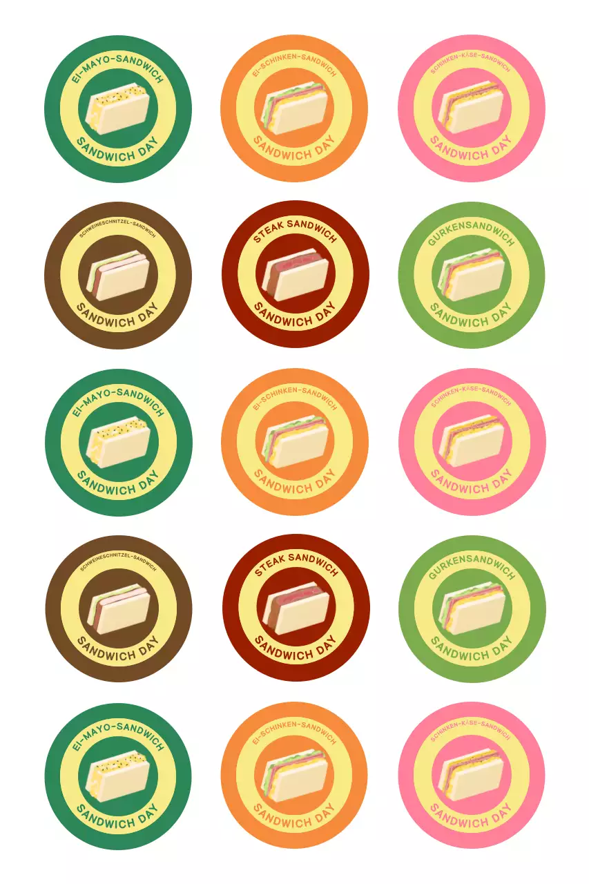 Grünes Retro-Sandwich Sticker