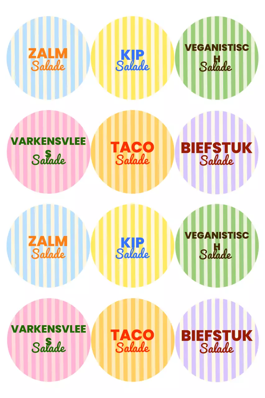 Kleurrijke Pop Food Stickers