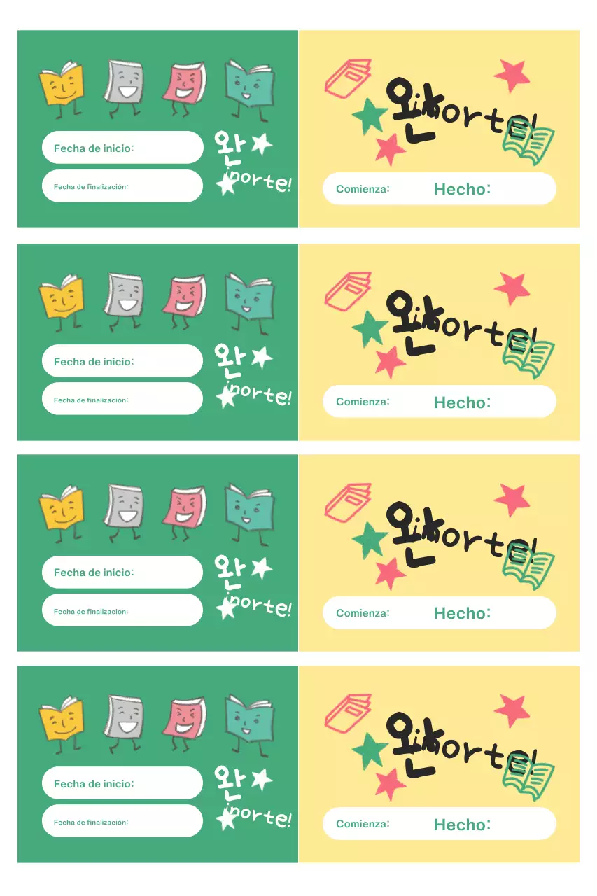 Pegatinas verdes para diario