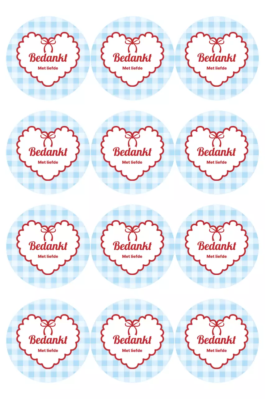 Hemelsblauwe eenvoudige bedanksticker