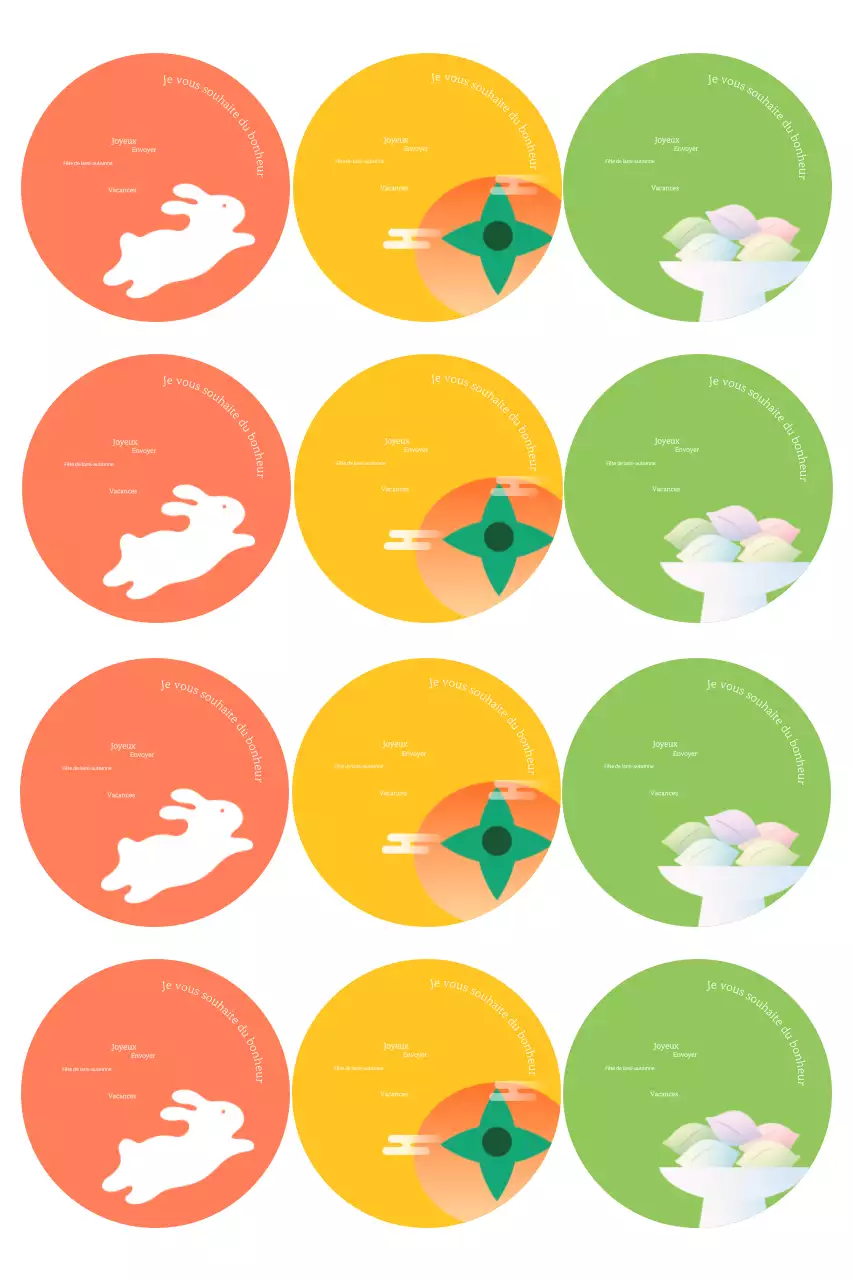 Autocollant traditionnel orange Chuseok