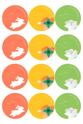 Autocollant traditionnel orange Chuseok