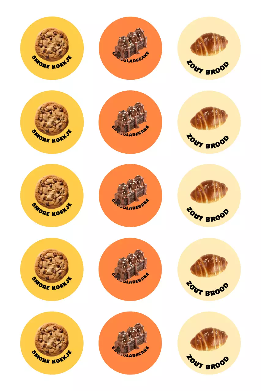 Oranje Eenvoudige Bakkerij Sticker