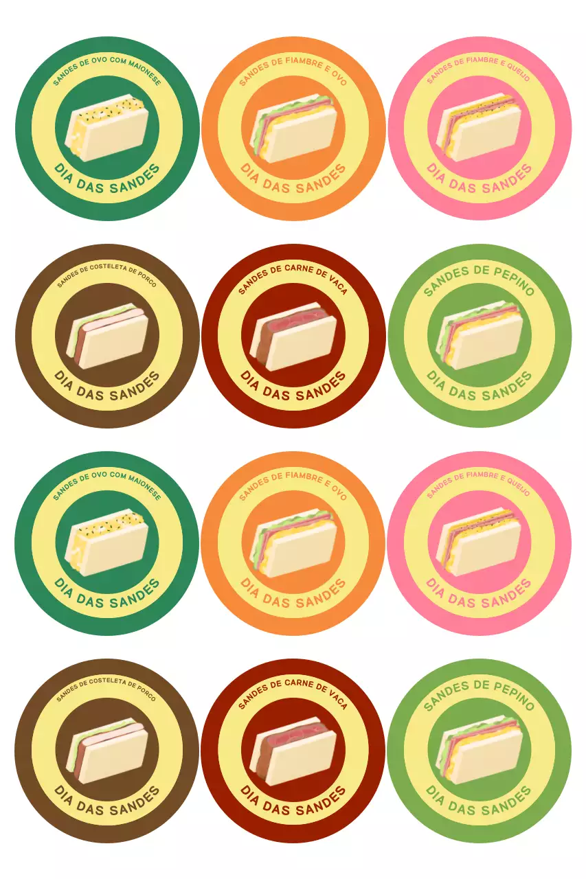 Adesivos de comida pop verde