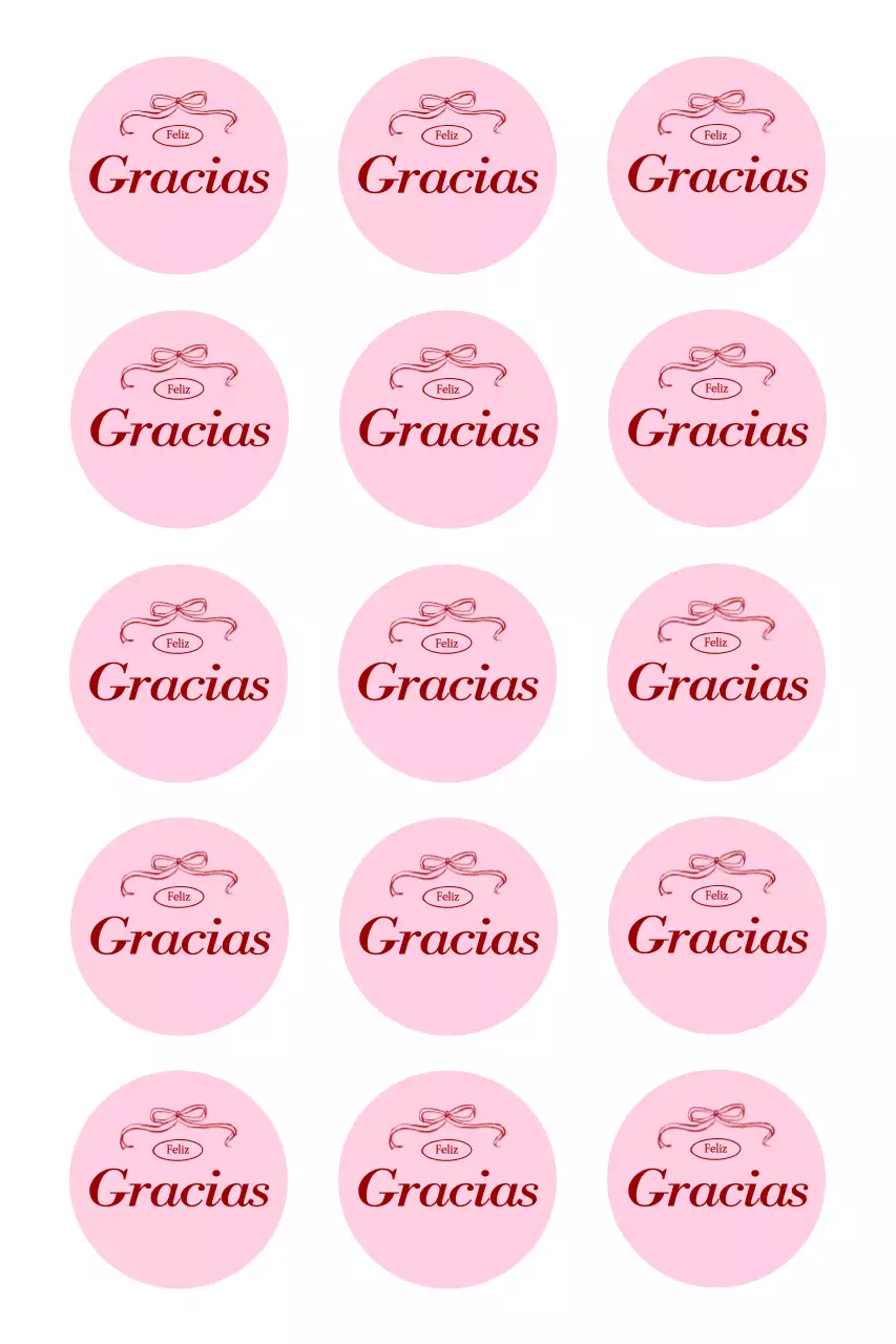 Pegatina de agradecimiento sencilla de color rosa