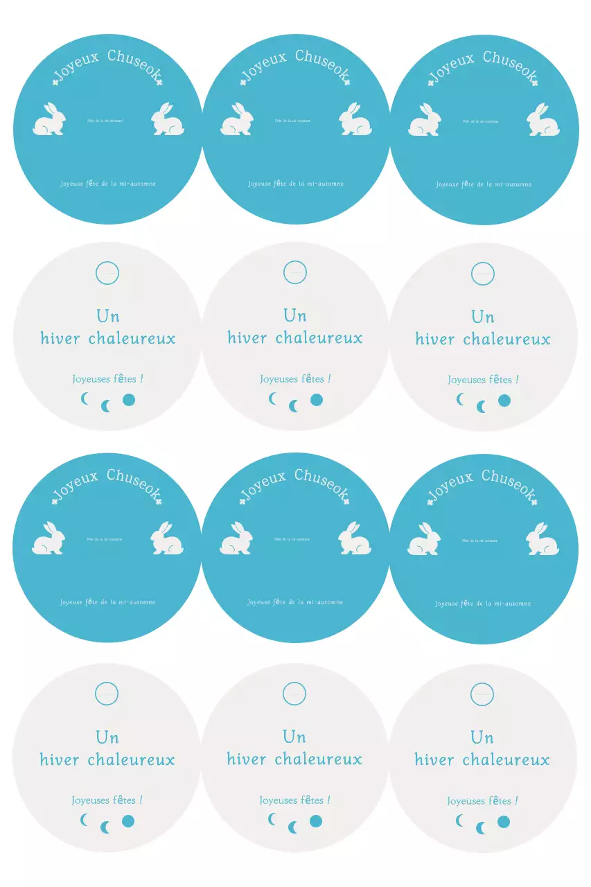 Autocollant Chuseok simple bleu ciel