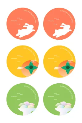 Orangefarbener traditioneller Feiertagsaufkleber