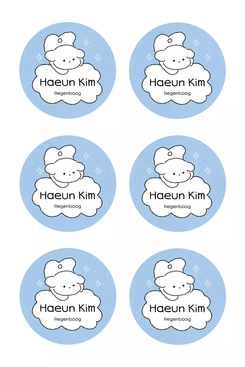 Hemelsblauwe schattige stickerzin