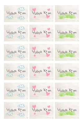 Ivoorkleurige schattige designstickers