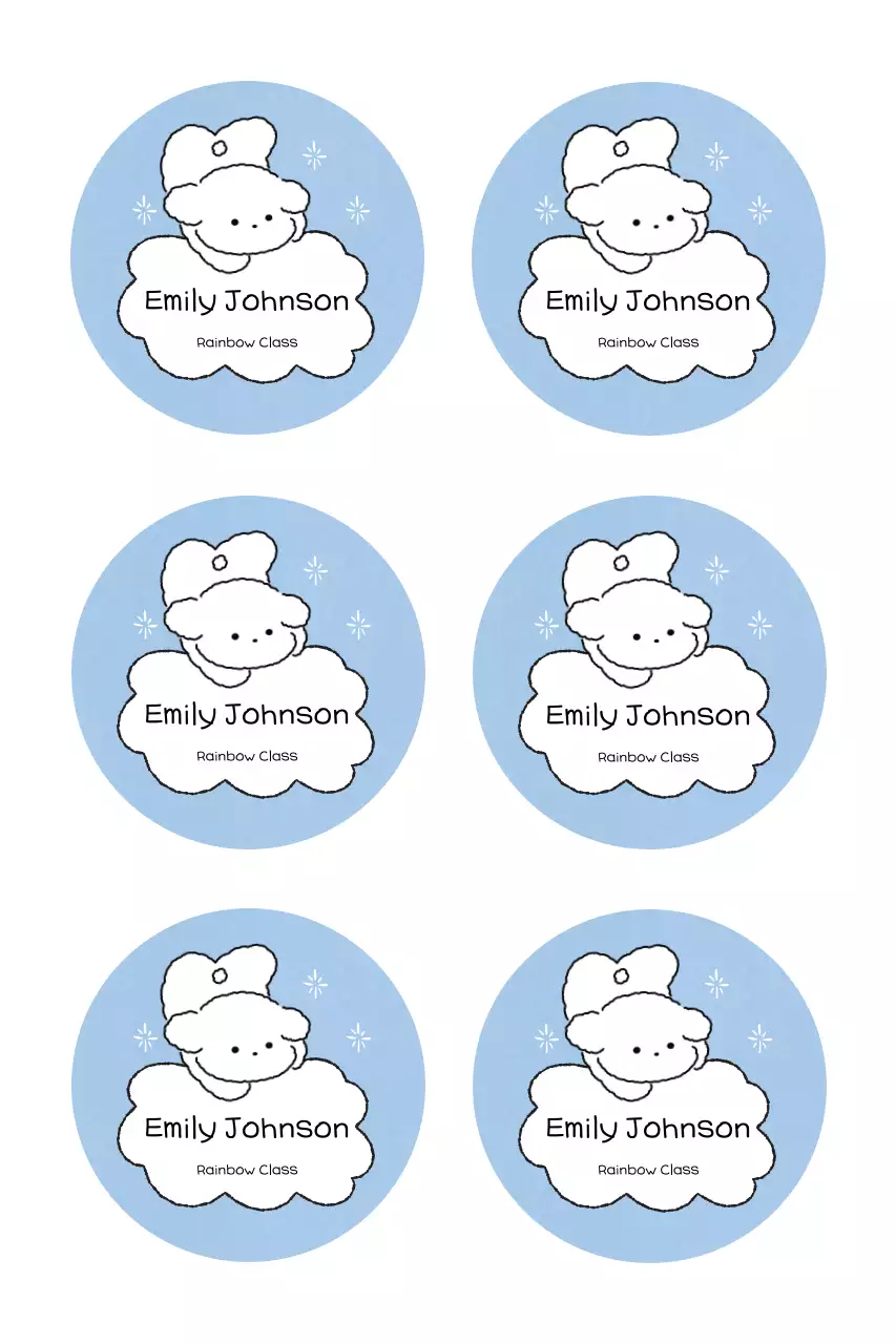 Sky blue cute sticker phrase