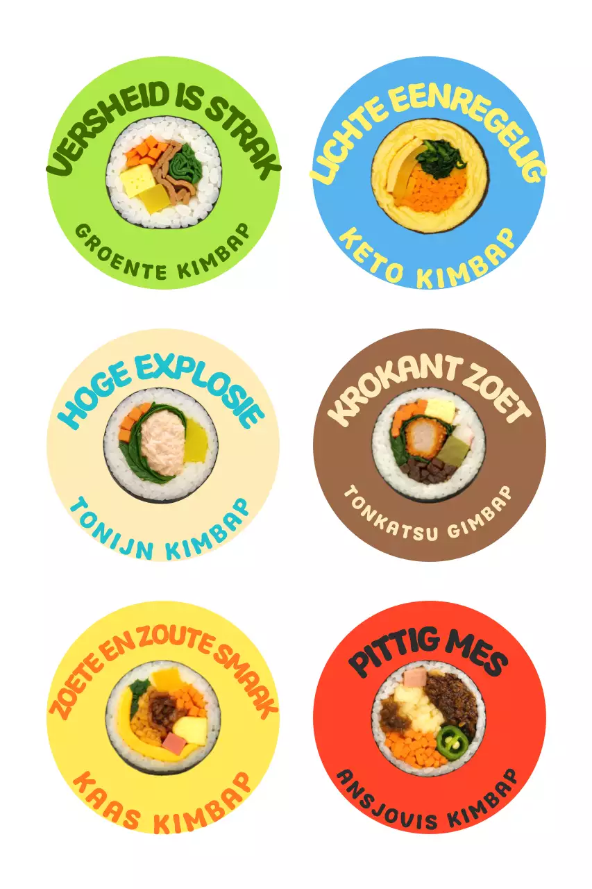 Kleurrijke Pop Food Stickers