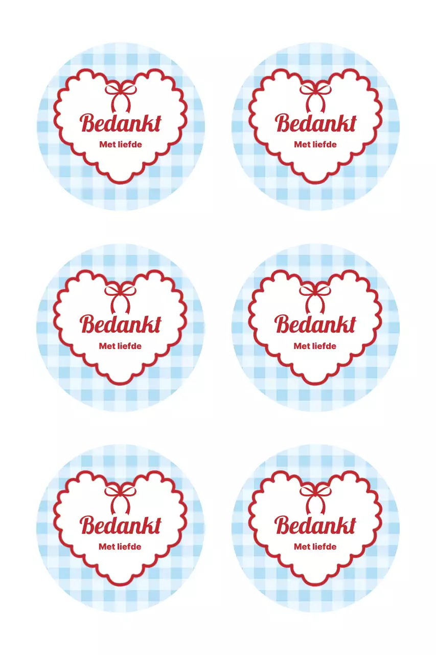 Hemelsblauwe eenvoudige bedanksticker