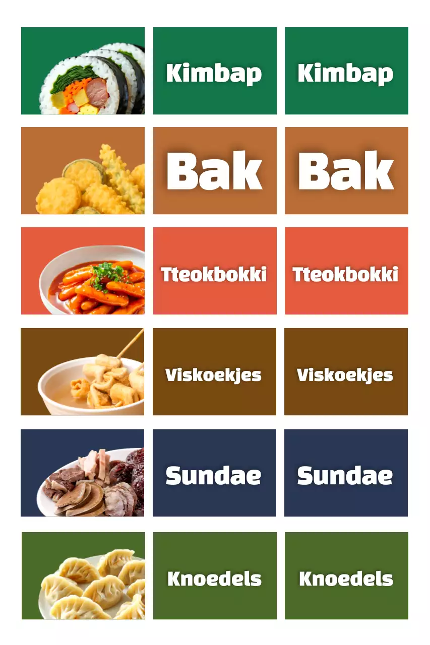 Groen Eenvoudig Straatvoedselmenu