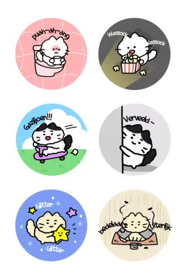 Roze schattige karakterstickers