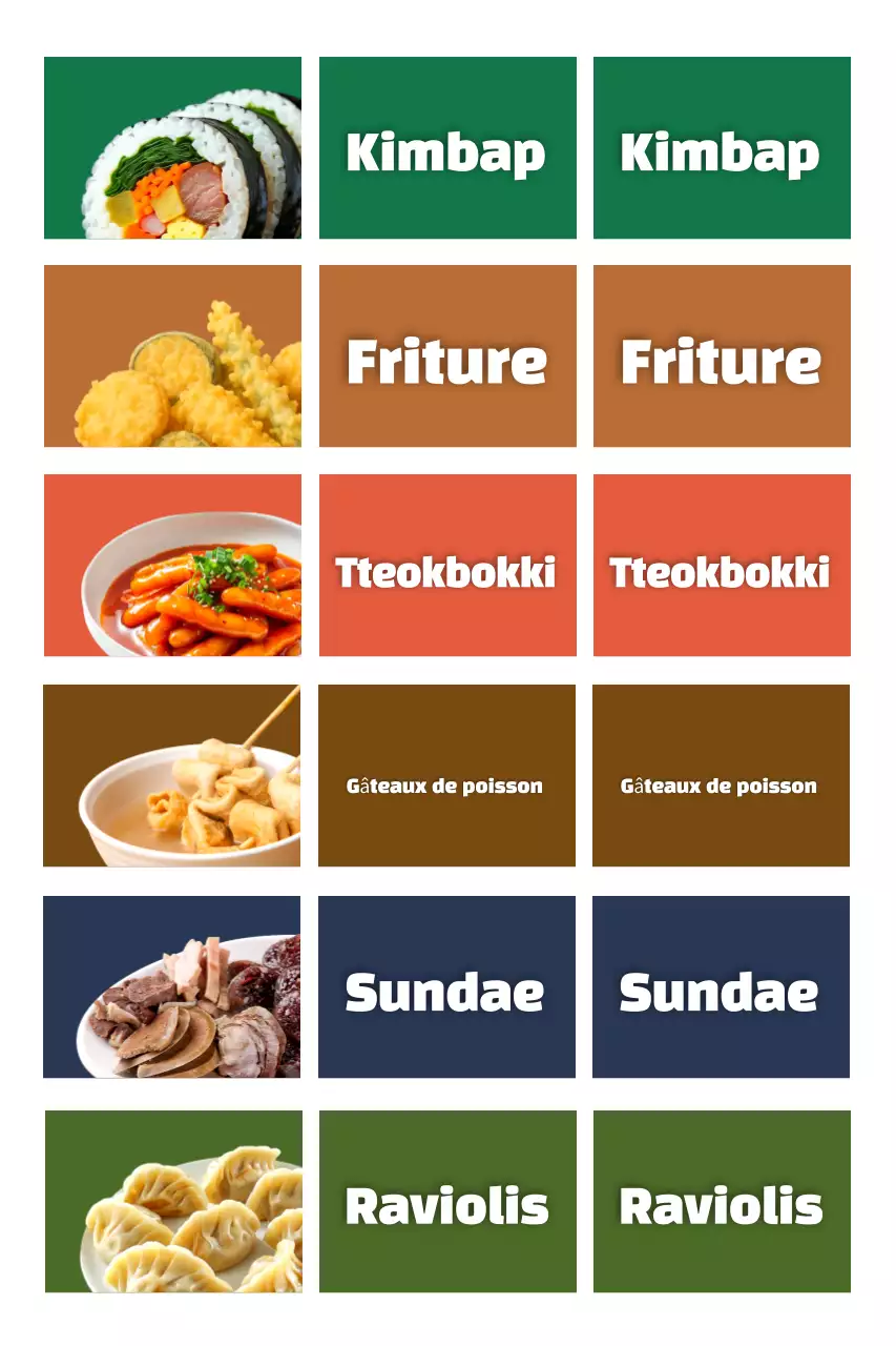 Menu de cuisine de rue verte et simple