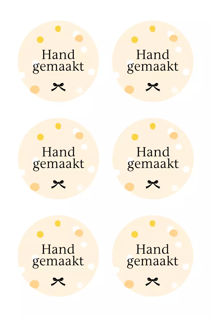 Beige eenvoudige handgemaakte sticker