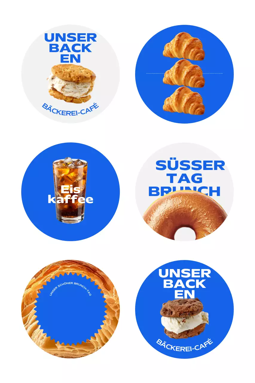 Blaue Moderne Bäckerei-Aktion