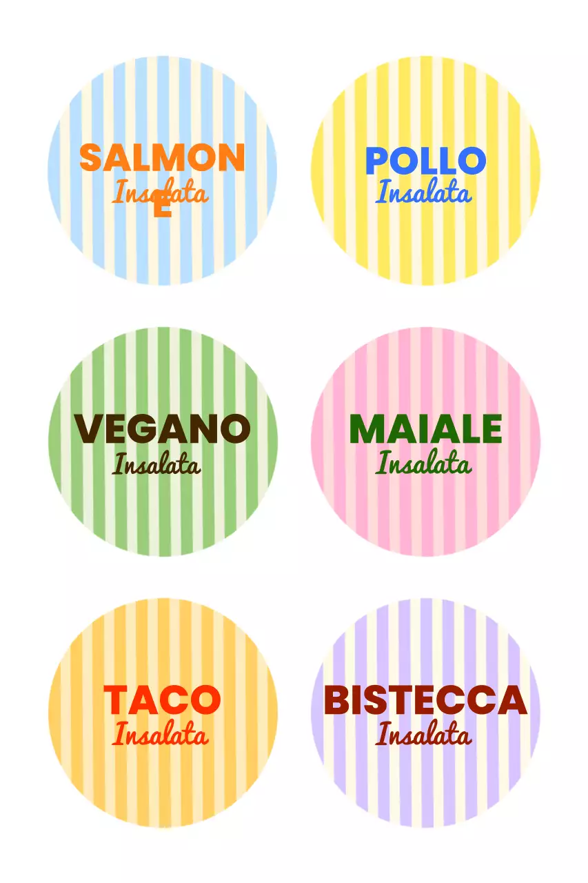 Pubblicità del menu pop arcobaleno
