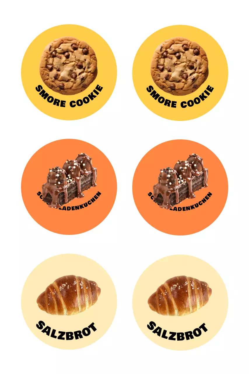 Gelber Pop-Dessert-Aufkleber