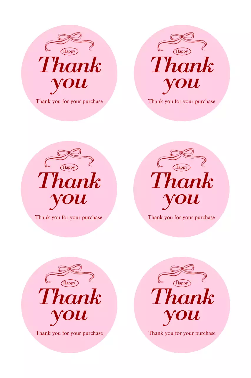 Pink Simple Thank You Sticker