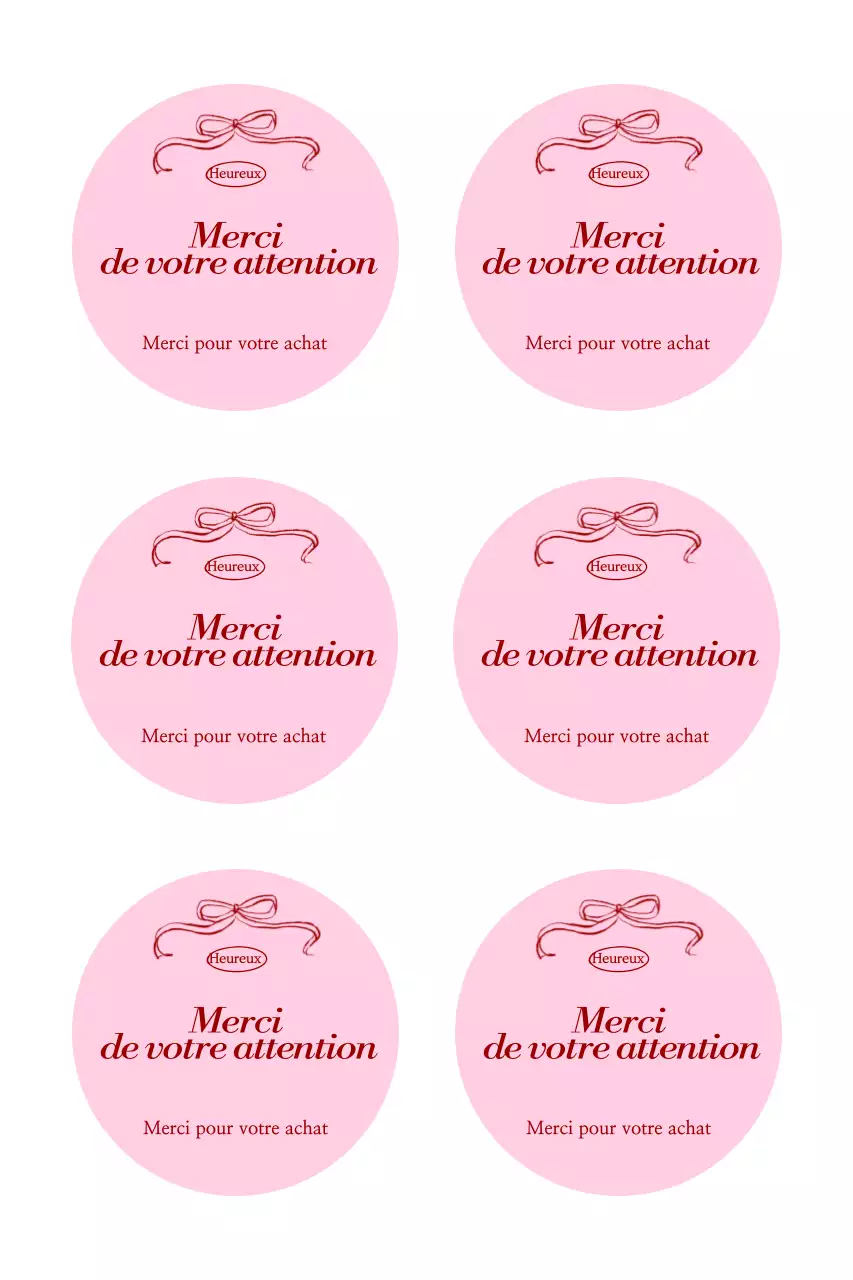 Autocollant simple de remerciement rose