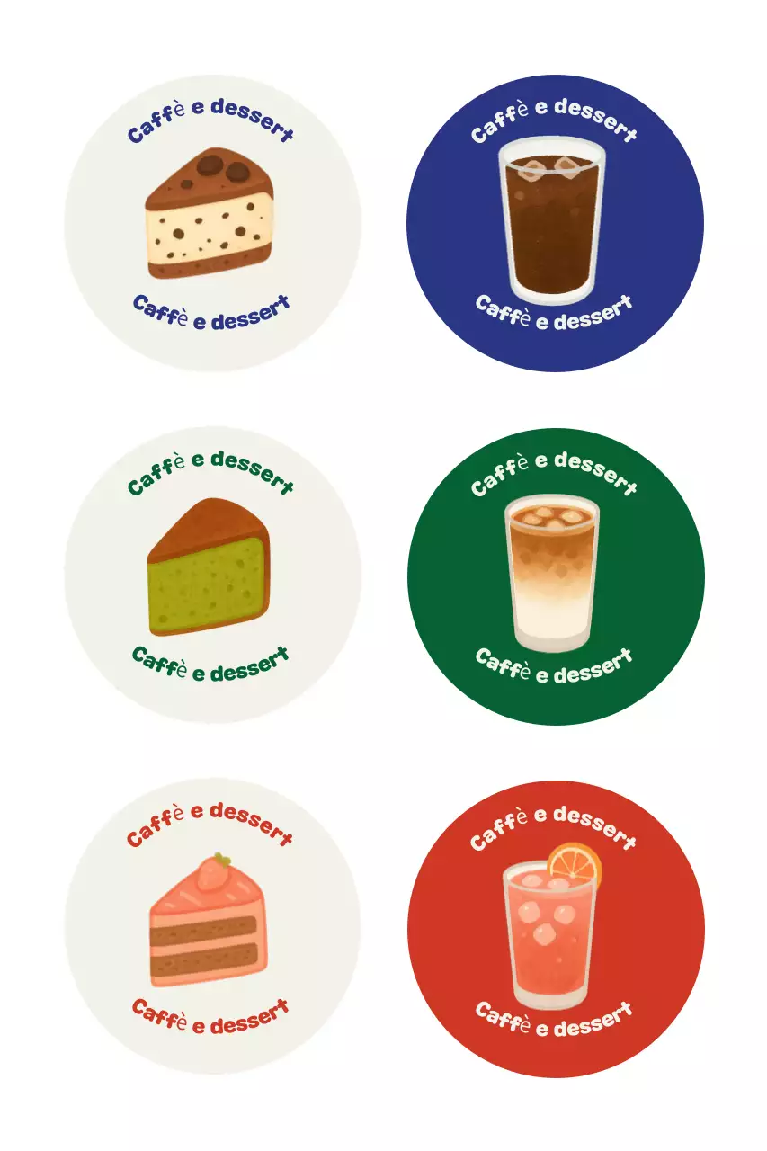 Adesivo semplice per caffè blu