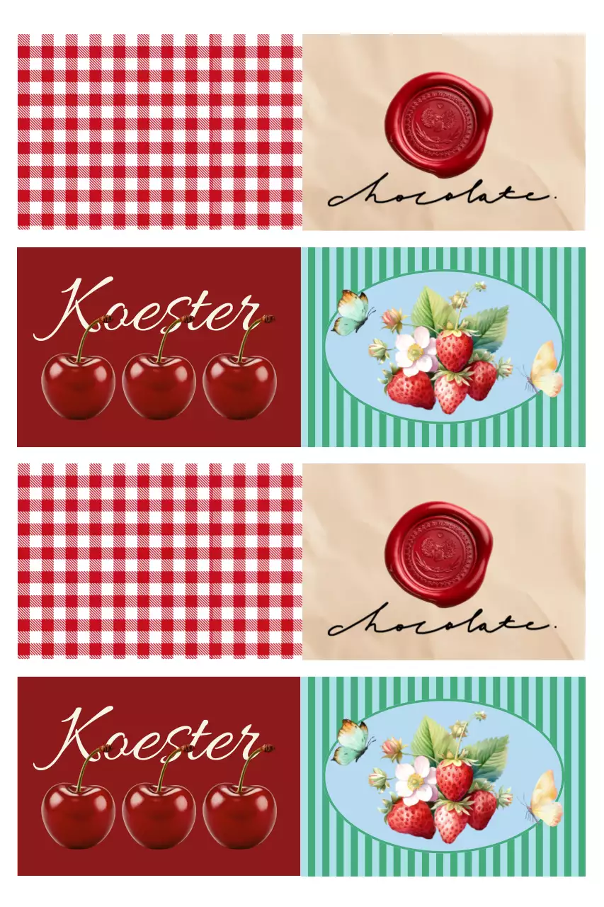 Rood vintage fruitontwerp