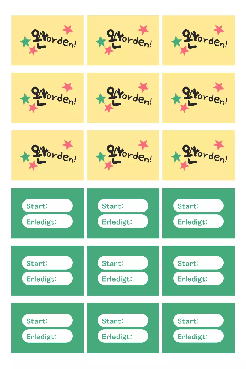 Gelber einfacher Leseaufzeichnungsaufkleber