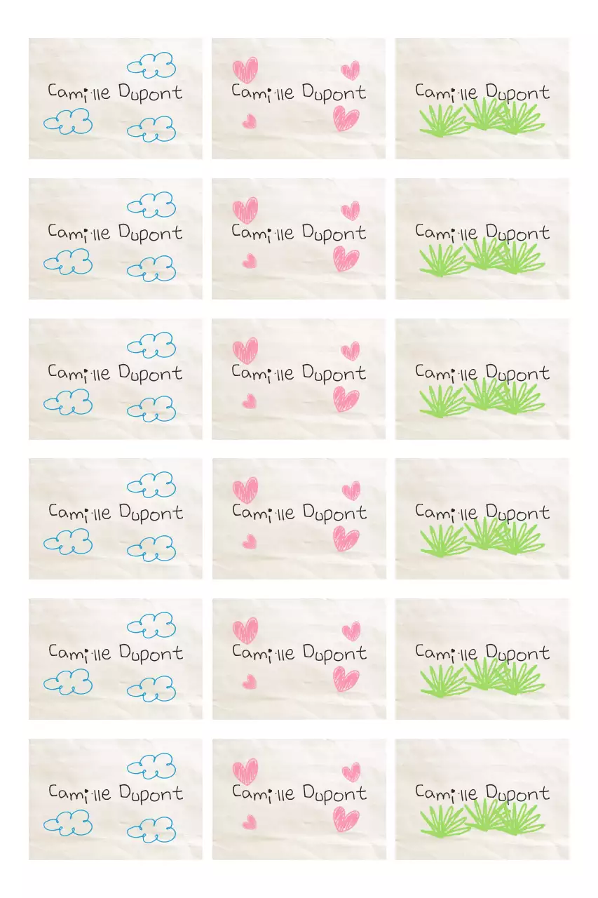 Autocollants mignons au design ivoire