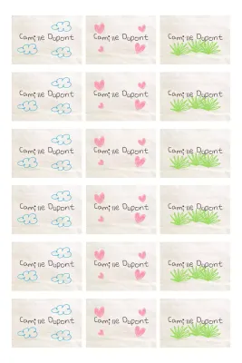 Autocollants mignons au design ivoire