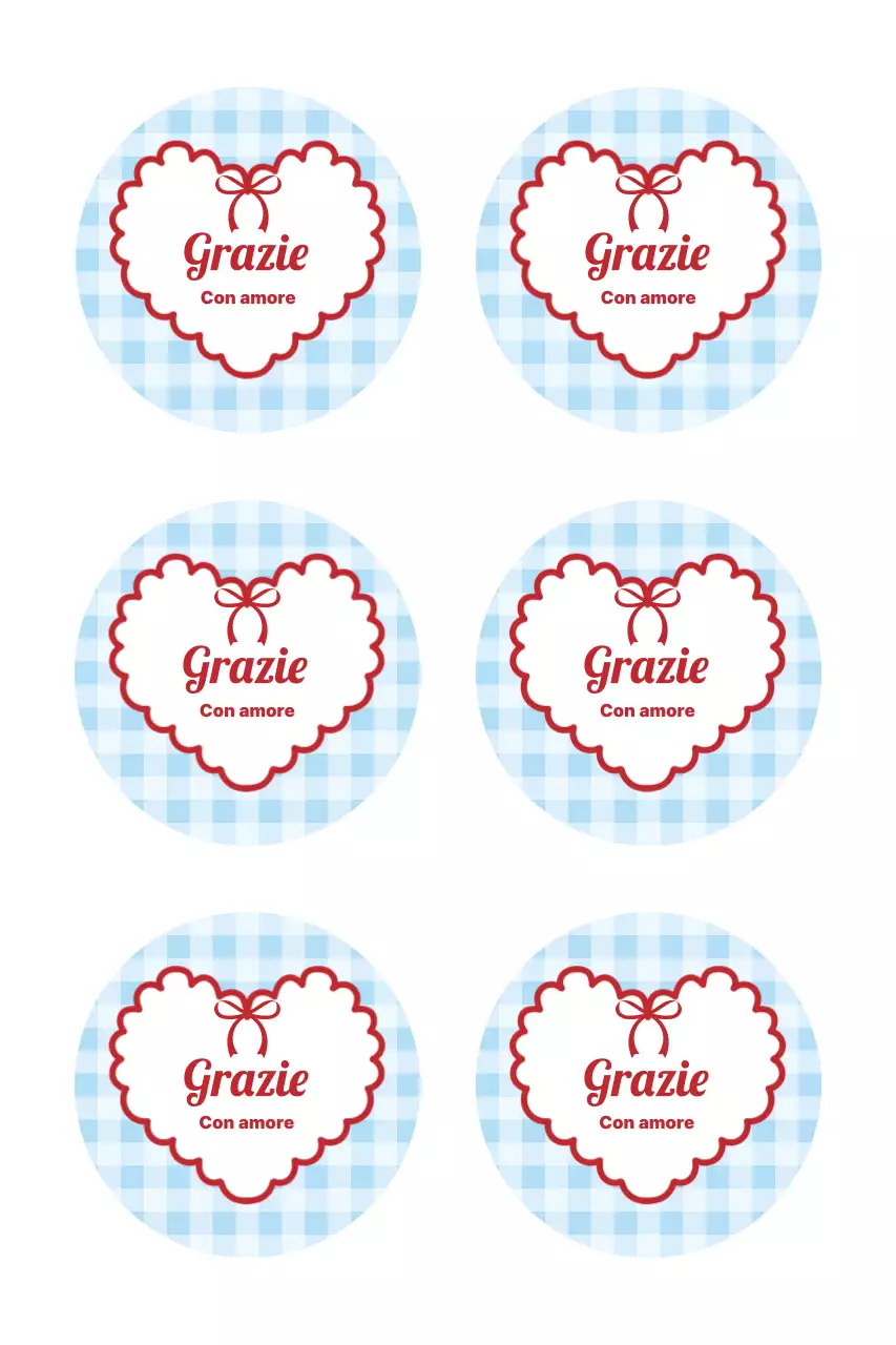 Adesivo di ringraziamento semplice azzurro cielo