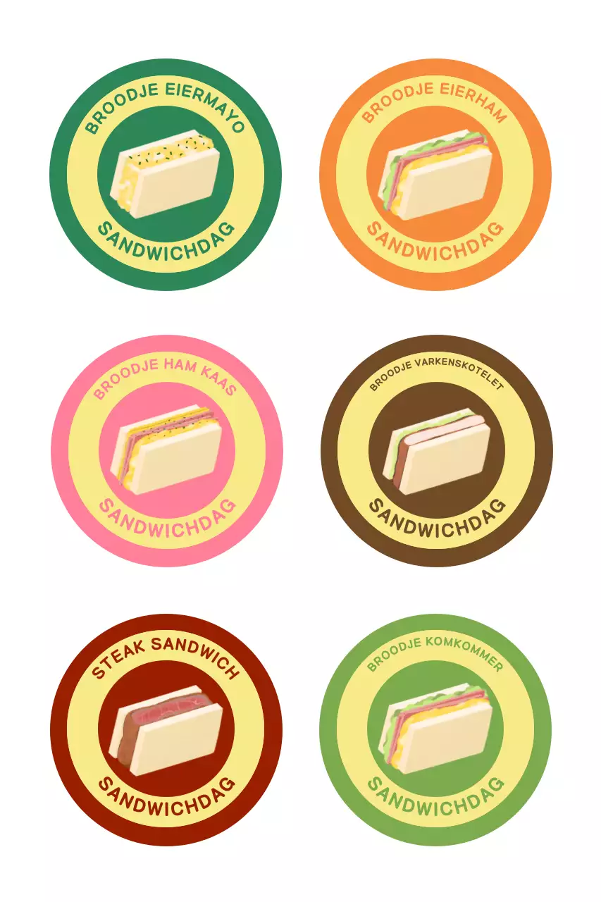 Groene vintage sandwichsticker