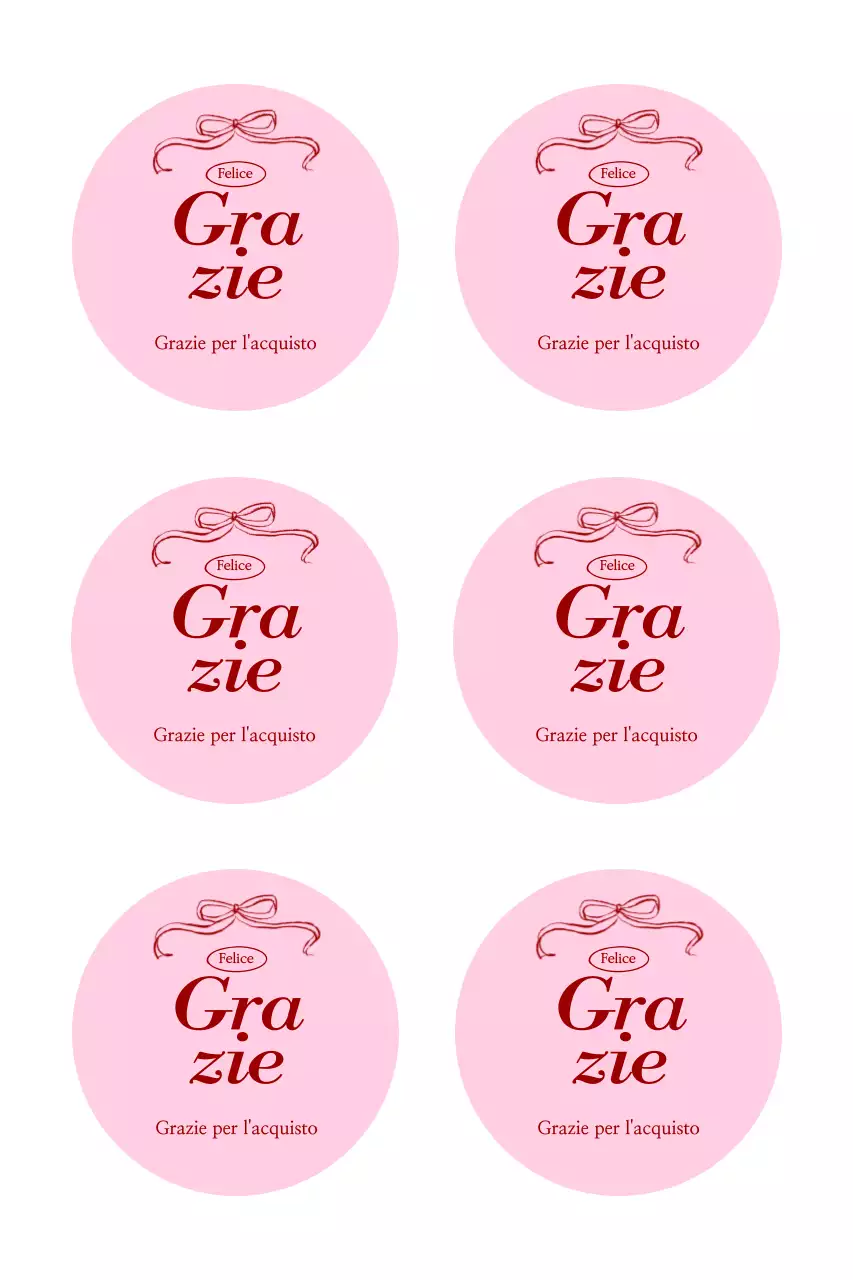 Adesivo rosa semplice di ringraziamento