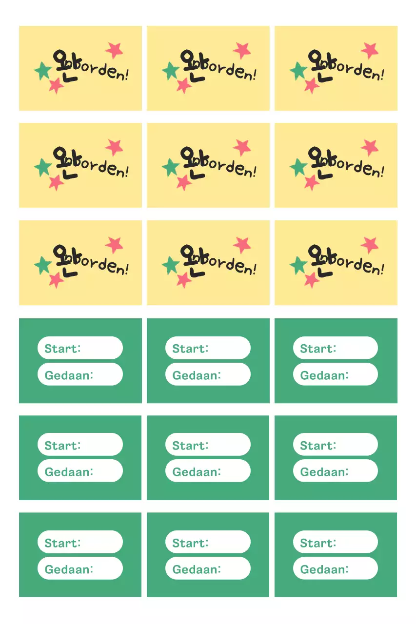 Gele sticker voor eenvoudig leesrecord