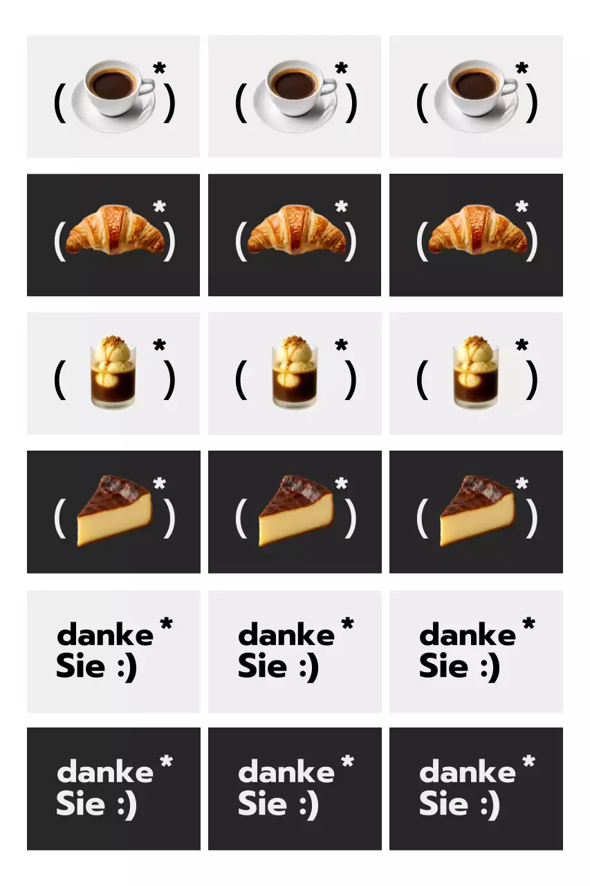 Einfache Café-Werbung in Schwarzweiß