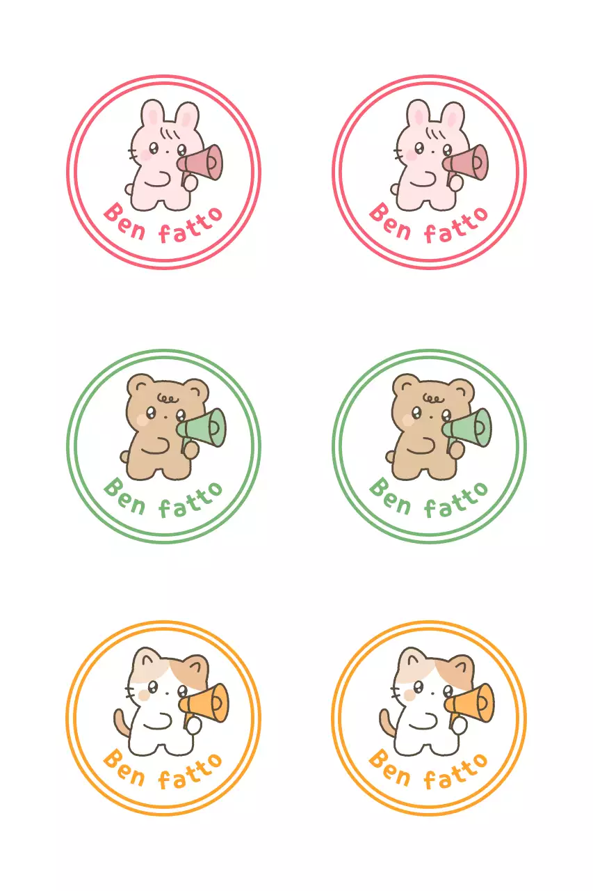 Adesivi rosa con simpatici animali