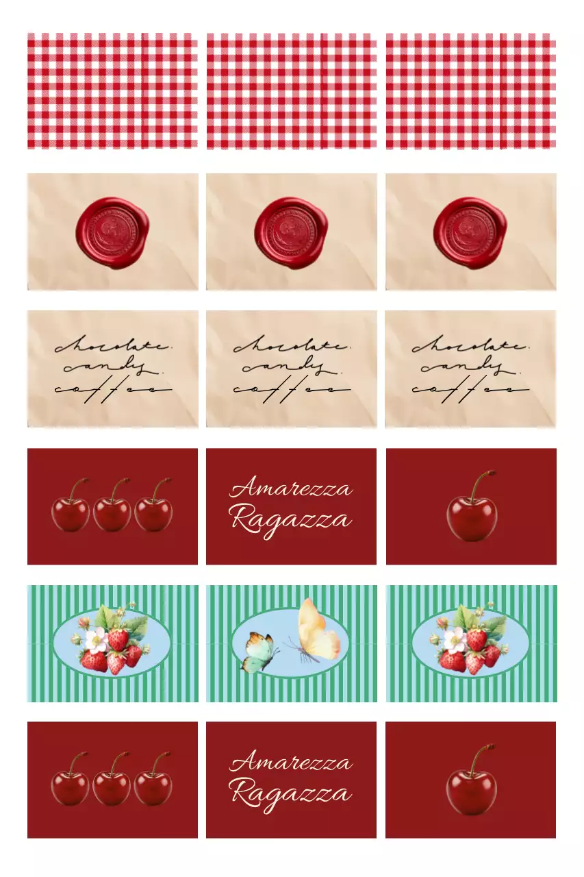 Disegno con motivo vintage rosso