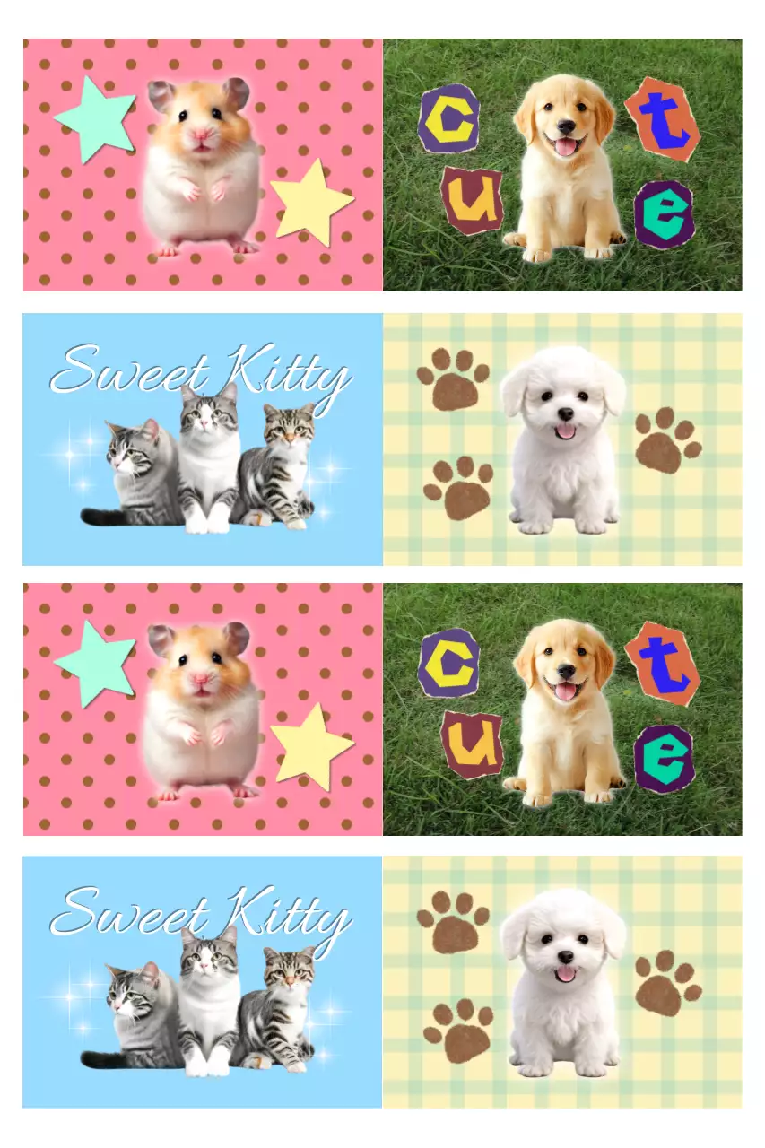 Roze schattige dierenstickers