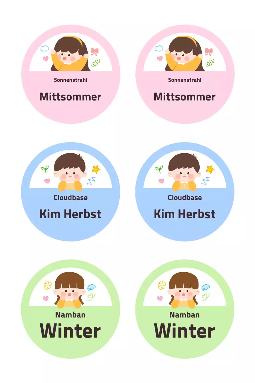 Rosa süße Charakteraufkleber