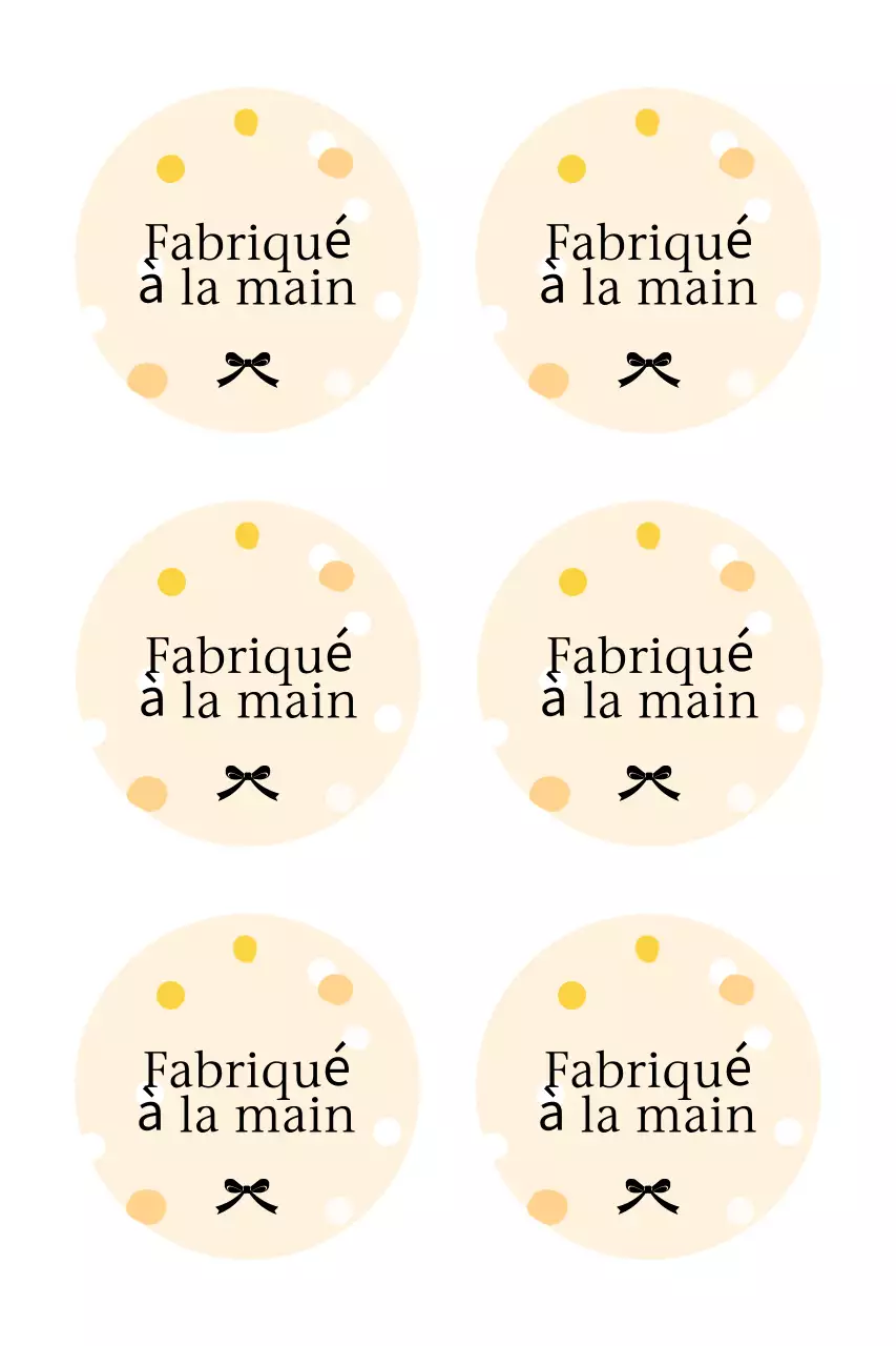 Autocollant beige simple fait main