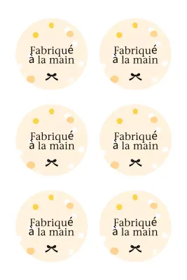 Autocollant beige simple fait main