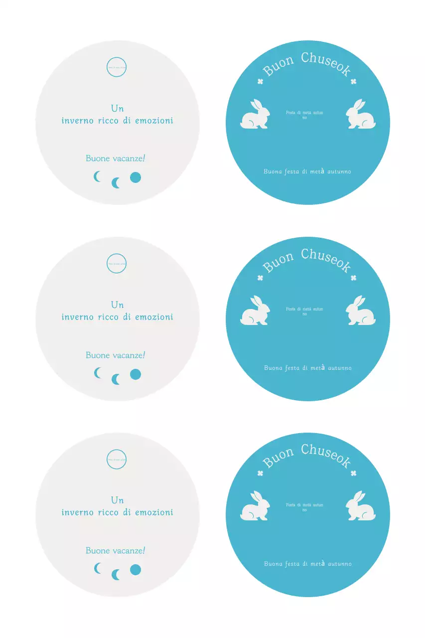 Adesivo Chuseok semplice blu cielo