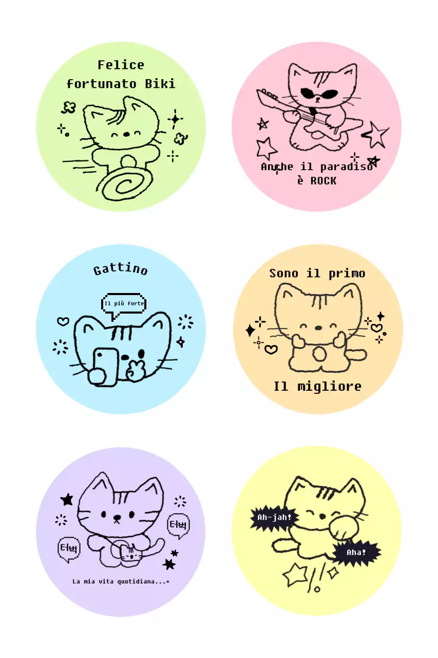 Adesivo verde a forma di gatto carino